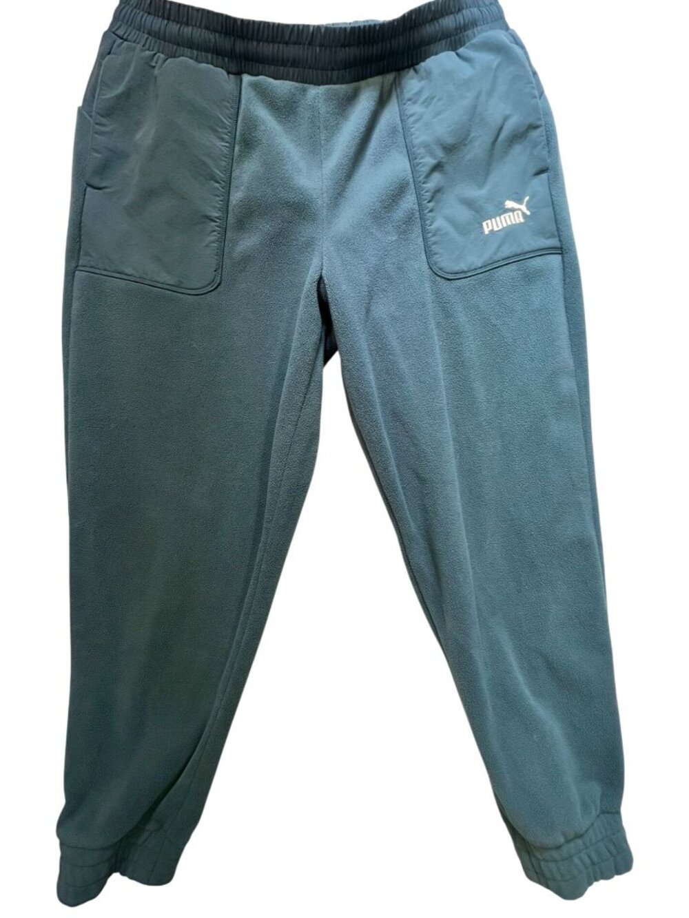 Puma Men's ESS Elevated Fleece Jogger Pants Drawstring Waist Size XL Petrol Blue